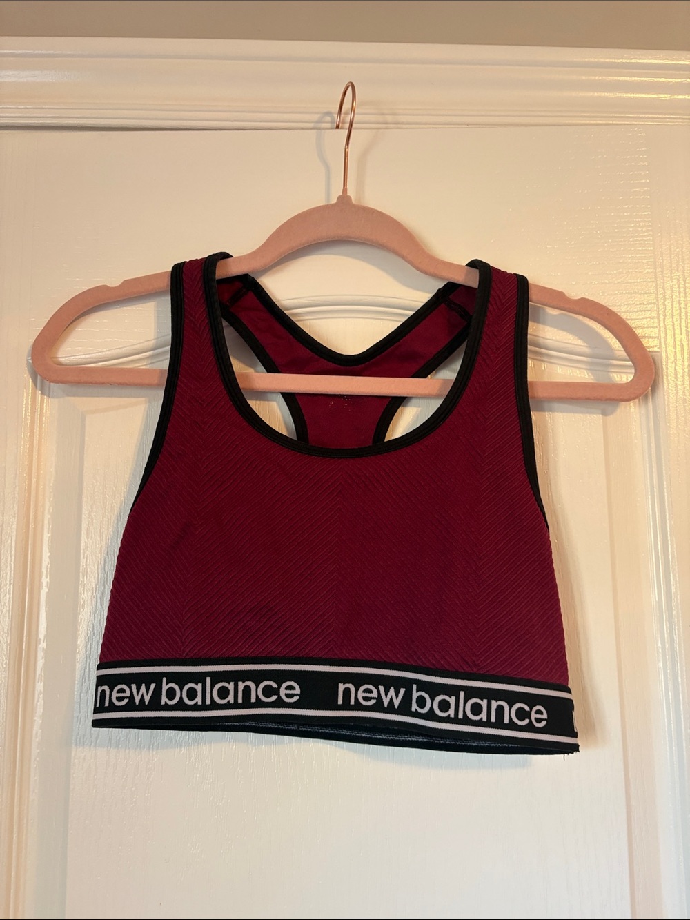New Balance Burgundy and Black Racerback Sports Bra